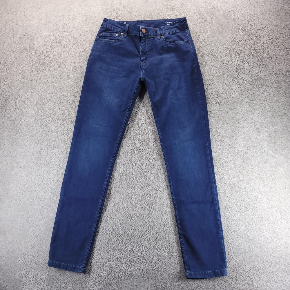 Mugsy Jeans Mens 34x34 Blue Fultons Slim Tapered Dark Wash Stretch Comfort